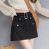 Casual High Waisted Cargo Mini  Skirts With Belt